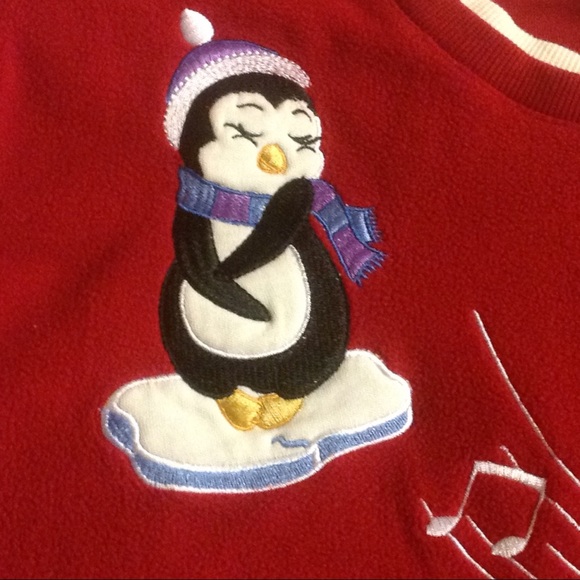 SUPER SOFT FUN PENGUIN MUSIC FLEECE TOP 3X - Picture 2 of 8